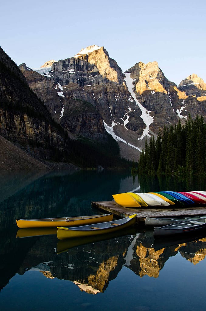 Canoes at Morraine Lake
